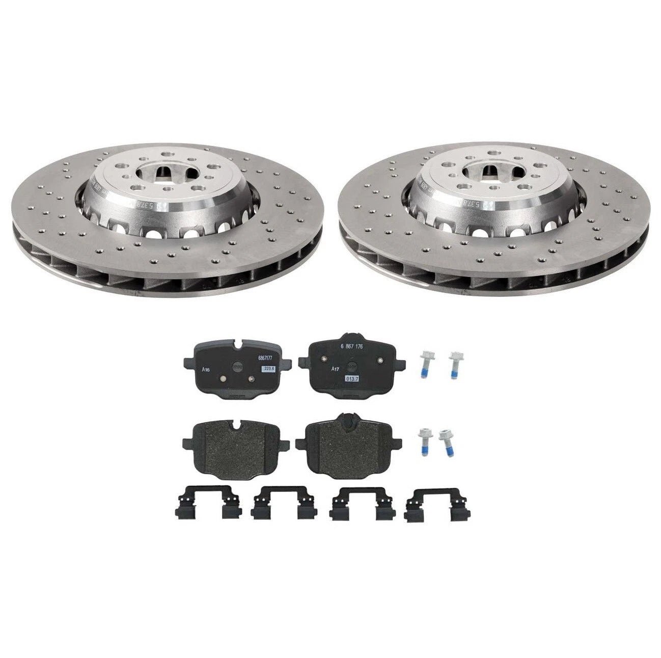 Rear Brake Kit with Drilled Rotors & Genuine Pads for BMW G05 X5 (2019–2023)
