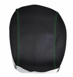 Console Lid Armrest Cover for Nissan Xterra (2005–2015) Carbon Fiber Green Stitch