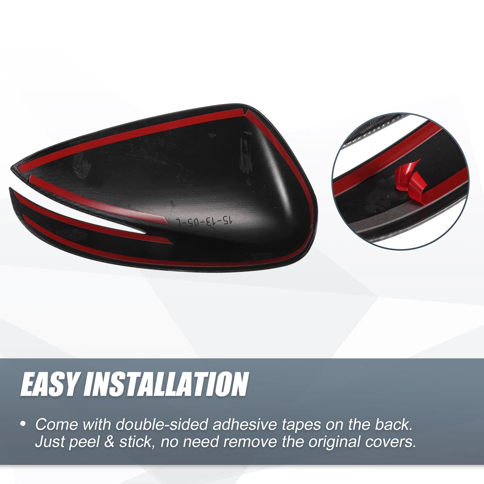 Pair Rearview Mirror Cover Overlay for Mazda CX-3 (2017–2018) - Carbon Fiber
