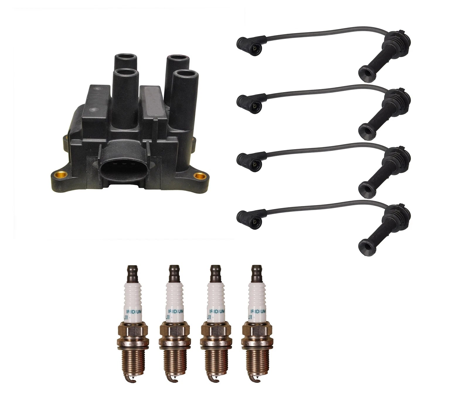 Denso Ignition Coil & Wire Set for Mazda L4 (Iridium Spark Plug Kit)