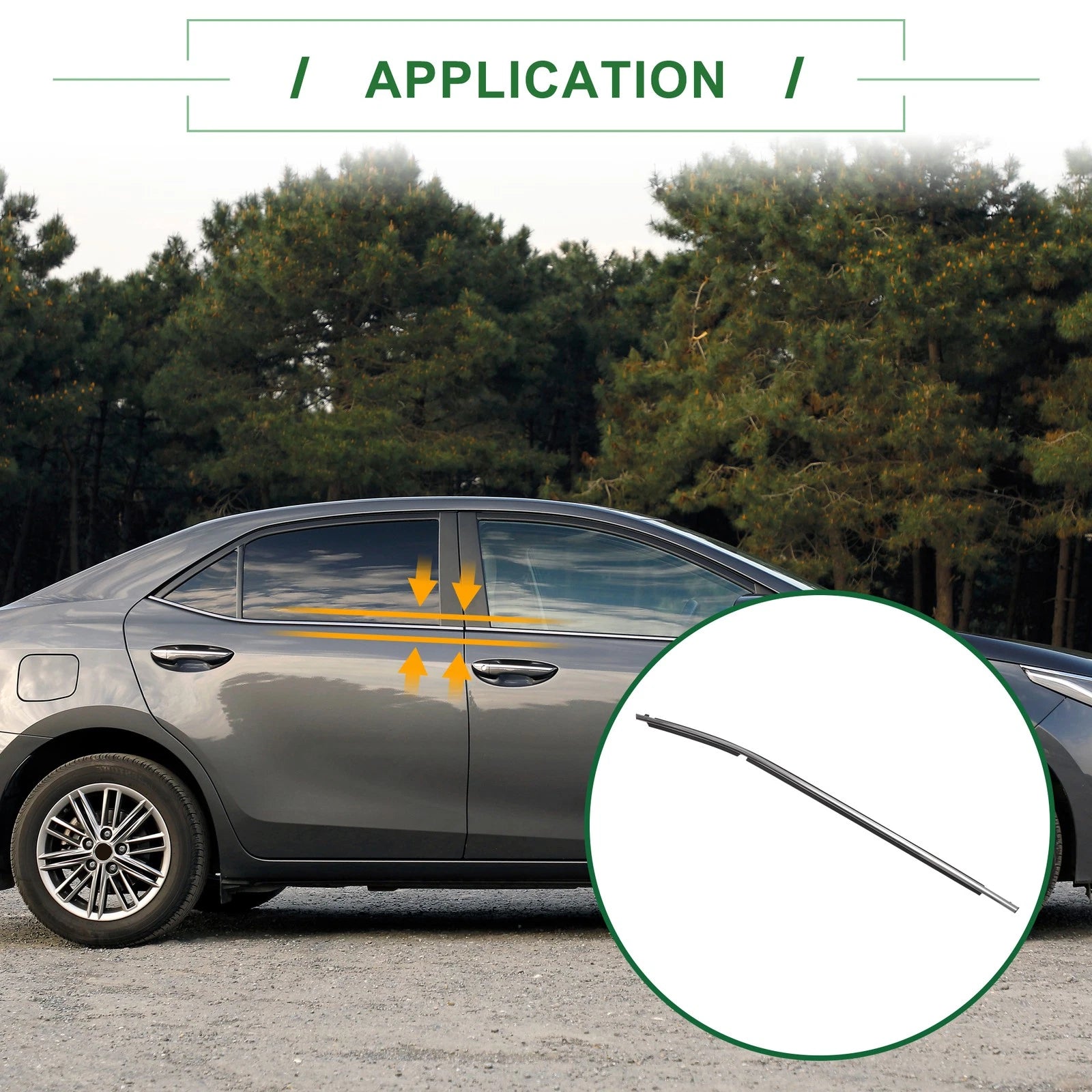 2X Rear Left & Right Weatherstrip Window Seal for Toyota Corolla (2014–2018)