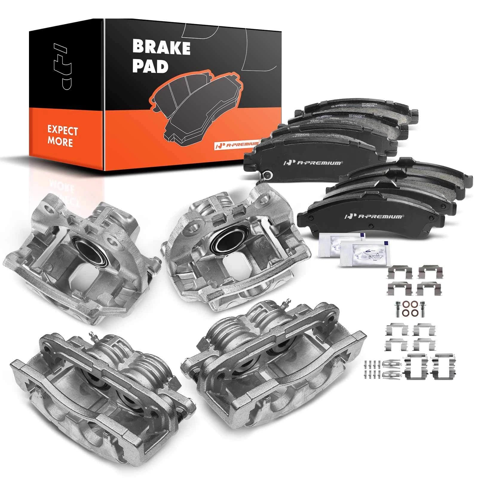 Ceramic Brake Pad & Caliper Set for GMC Envoy Chevrolet Saab 
