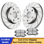 Front Drilled Slotted Rotors & Ceramic Brake Pads for Jeep Wrangler JK (2007–2017)