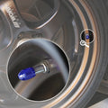 Set of 4 Blue Aluminum Tire Stem Caps for Universal Vehicles