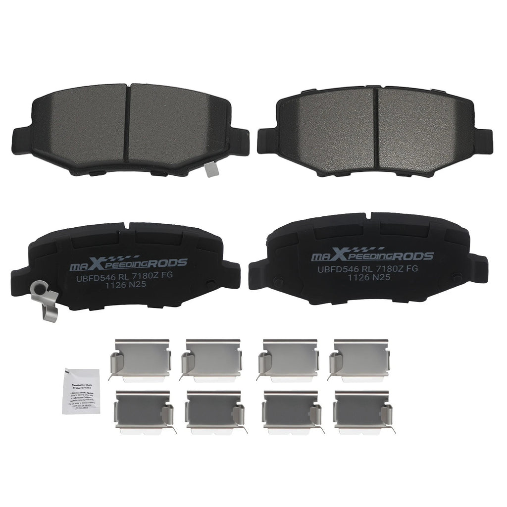 Set of 4 Rear Ceramic Brake Pads for Jeep Wrangler (2007–2018)