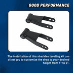 2" Rear Drop Shackles for Chevy Silverado GMC Sierra 1500 (1988–2018) 410520