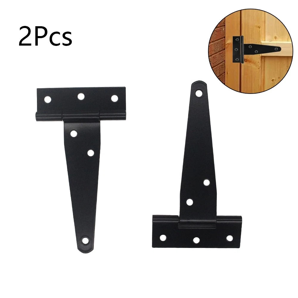 2Pcs Black T-type Metal Hinge for Marine Cabins Yacht Door