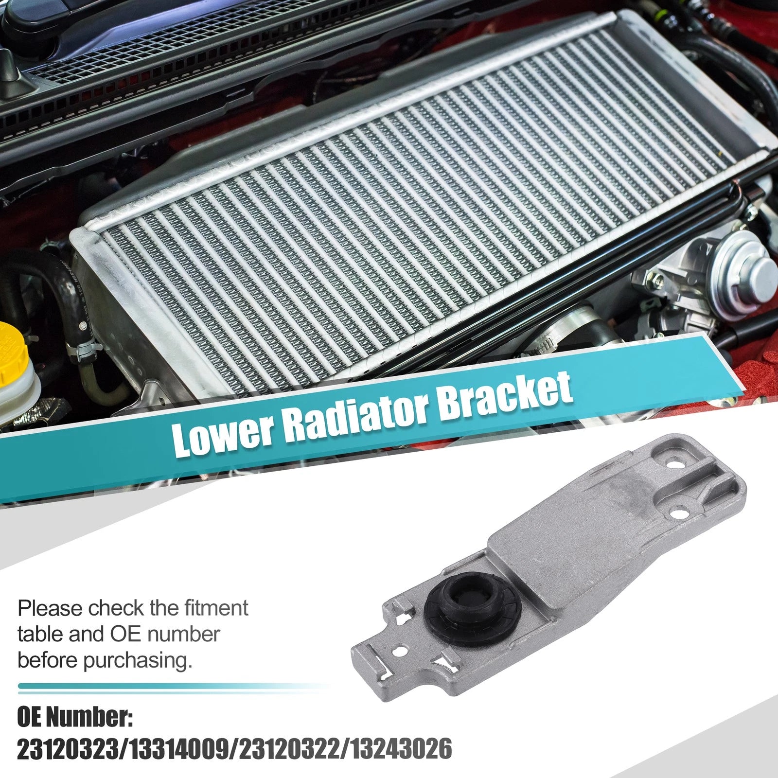 Set of 2 Lower Radiator Brackets with Rubber Cushions for Buick 