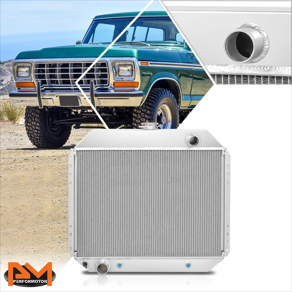 2-Row Aluminum Racing Radiator for Ford F-100/F-150/F-250/Bronco (1968–1979)