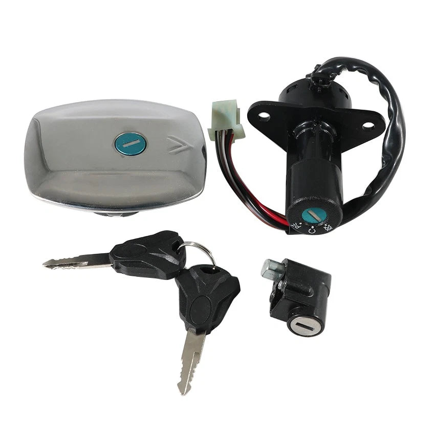 Fuel Gas Cap Ignition Key Switch Seat Lock Set for Suzuki GS125 (1982–2000)