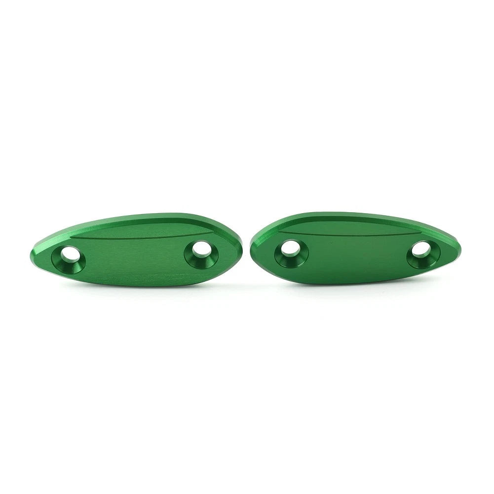 Motorcycle Mirror Block Off Base Plates Green for Kawasaki ZX6R (2009–2012)