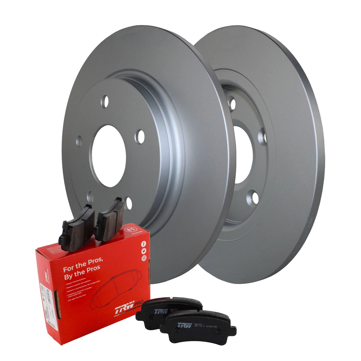 Rear Brake Kit 305mm Disc Rotors & TRW Pro Ceramic Pads for Chrysler Dodge VW