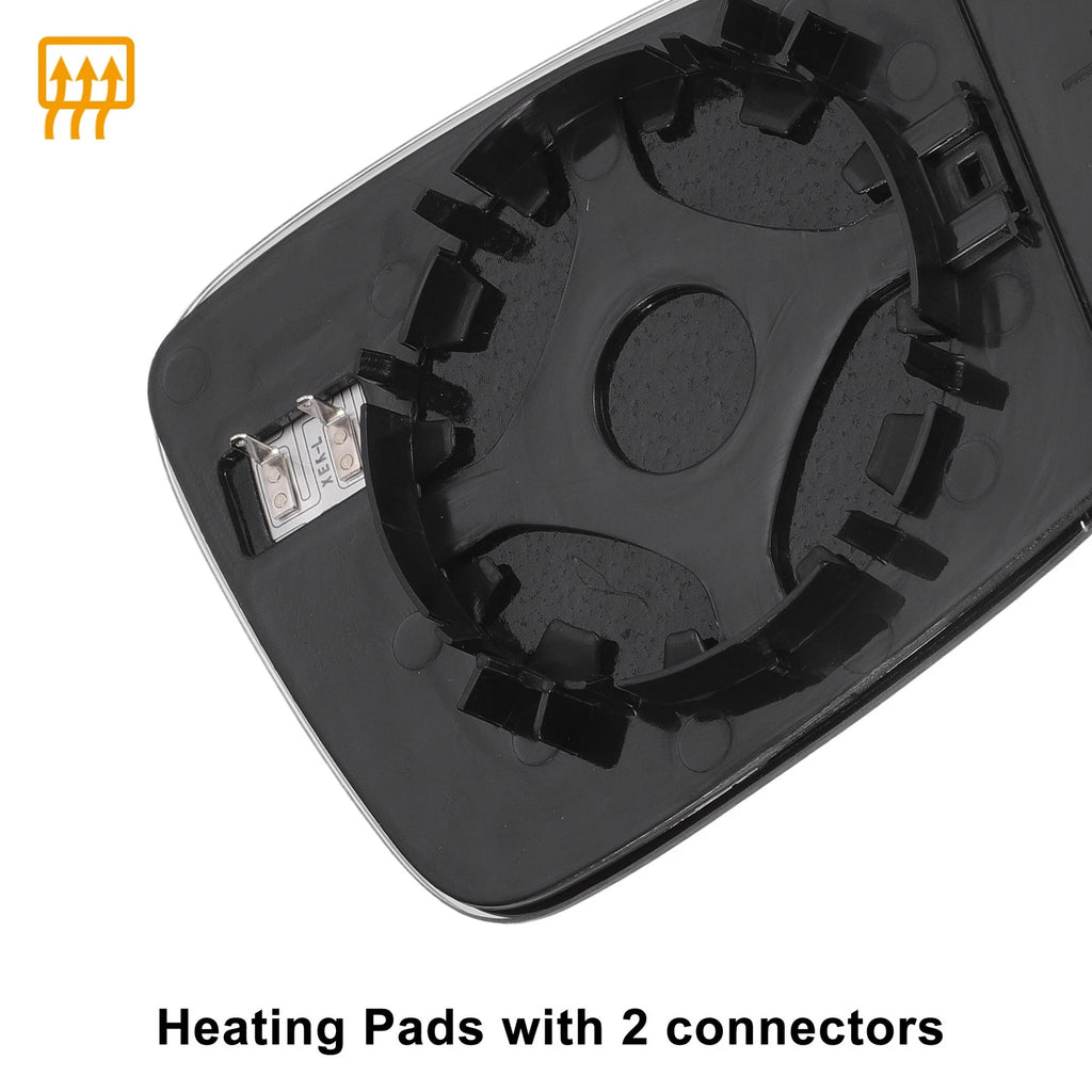 Left Side Heated White Mirror Glass for Volkswagen Beetle Jetta 