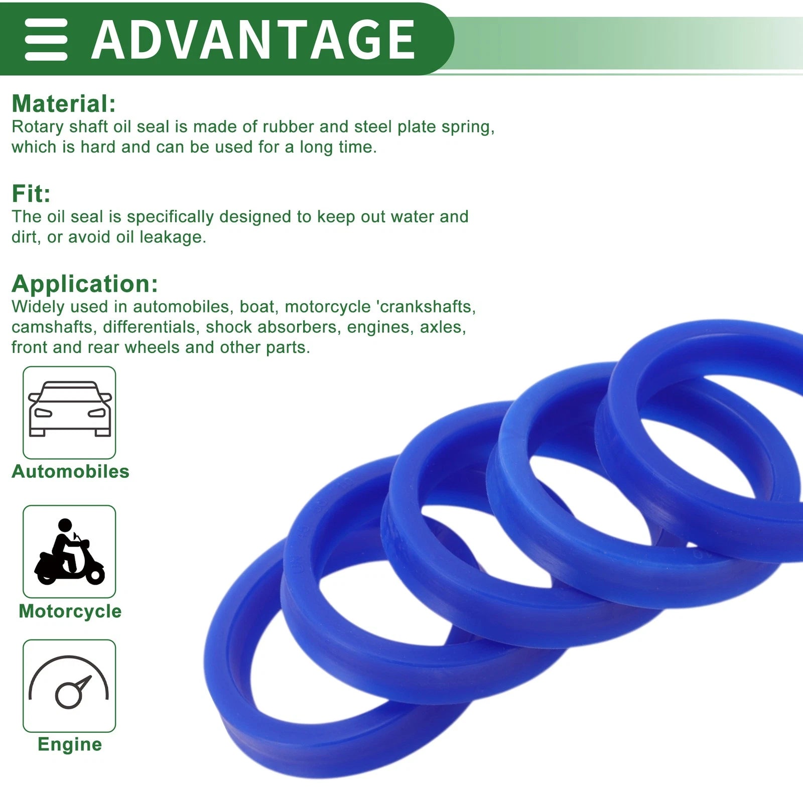 Set of 5 Oil Seal Rotary Shaft Seal 45x56x10mm for Various Models