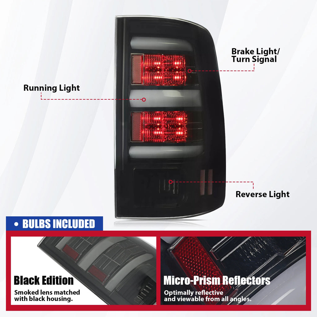 LED Bar Brake Lamps for Dodge Ram 1500 2500 3500 (2009–2018)