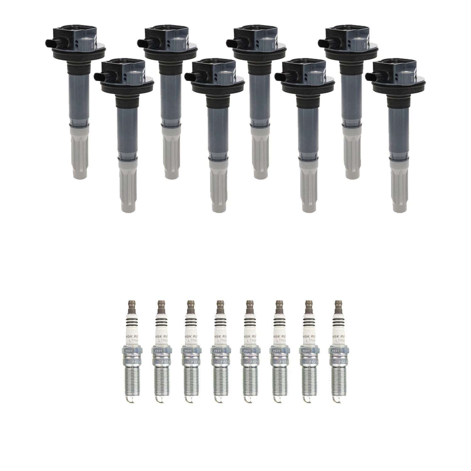 Set of 8 Ignition Coils & NGK Ruthenium Spark Plugs for F-150 Mustang (2015–2020)