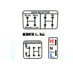 Gear & PTO Selection Decal for David Brown 1200 1210 1212 (1960–1980)