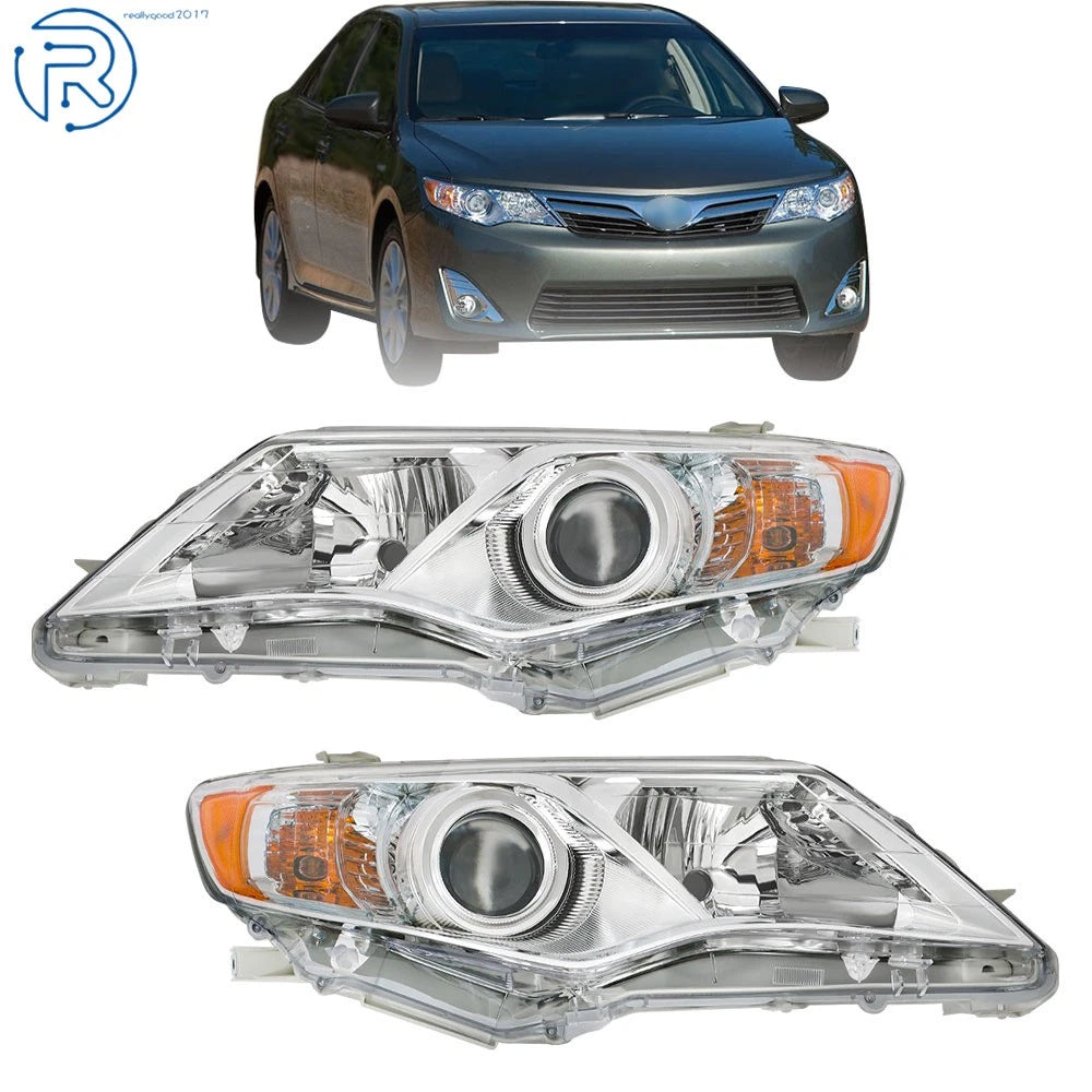 Set of 2 Headlights for Toyota Camry (2012–2014) Chrome Clear