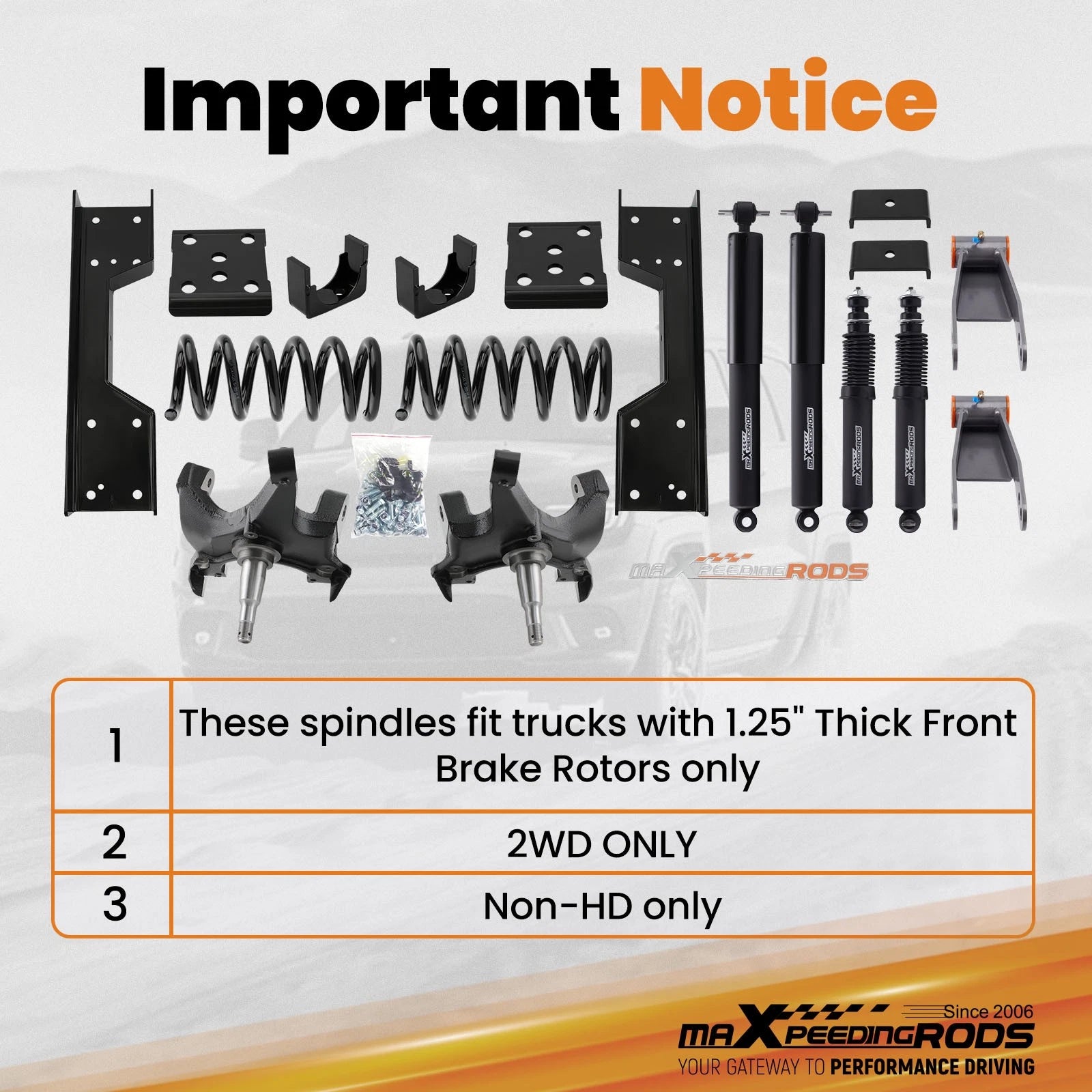 2WD Lowering Kit for Chevy GMC C1500 (1988-1998)