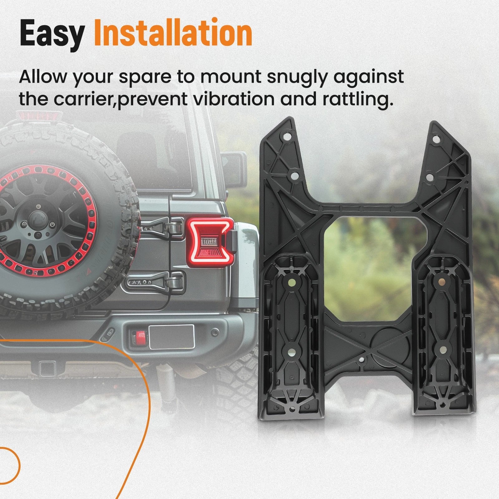 Spare Tire Carrier Tailgate Bracket Hinge for Jeep Wrangler JL (2018–2023)