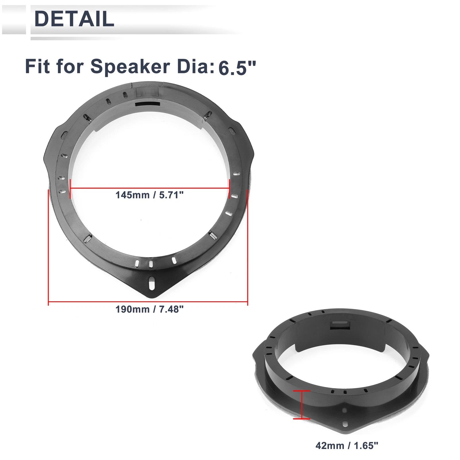 Set of 2 Speaker Spacer Rings for Mercedes-Benz 6.5" 