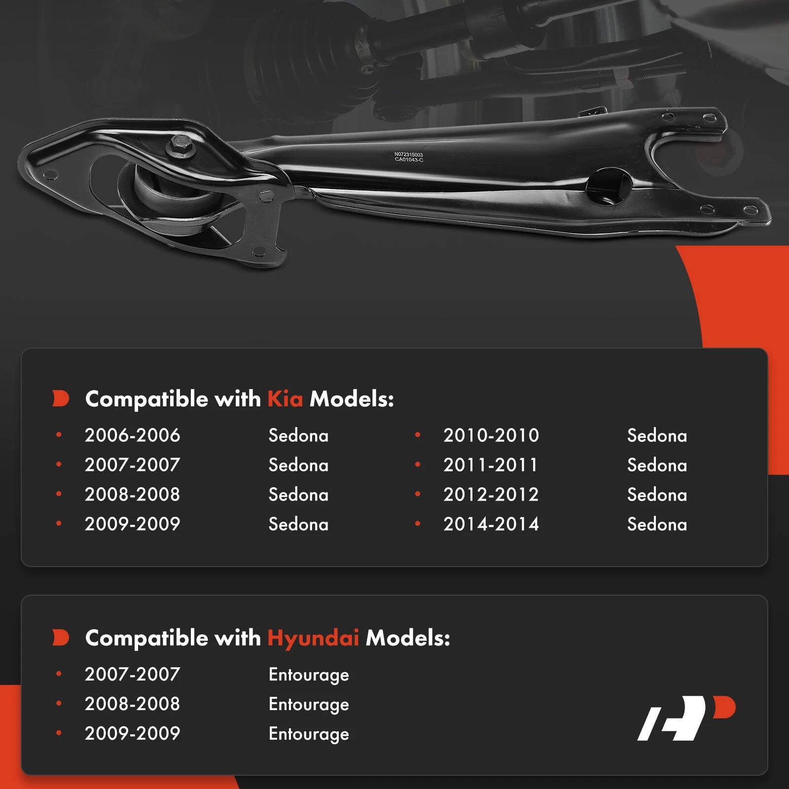 Rear Left Trailing Arm for Kia Sedona (2006–2012) & Hyundai Entourage (2007–2010)