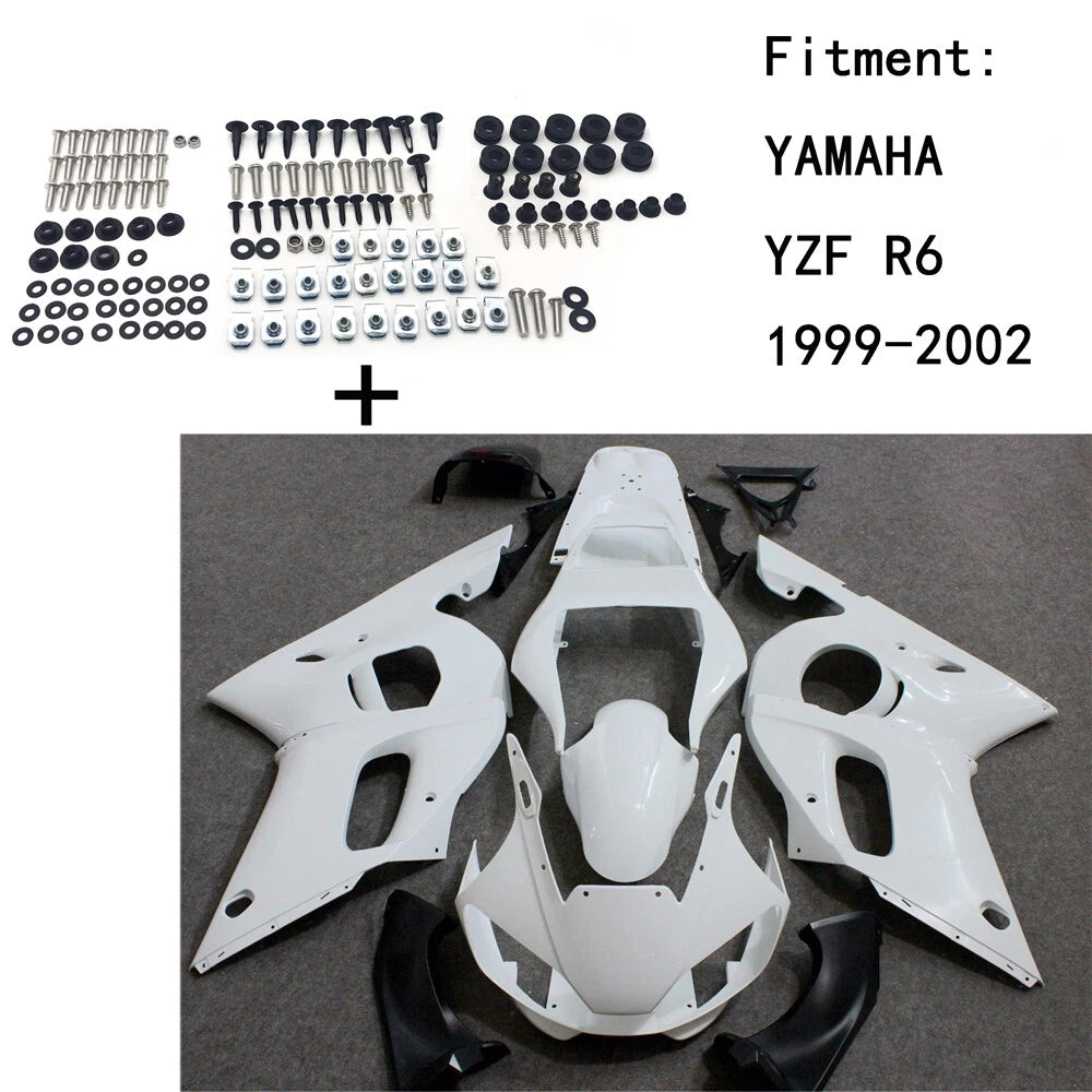 Fairing Kit for Yamaha YZF R6 (1999–2002) - Unpainted ABS Body Work