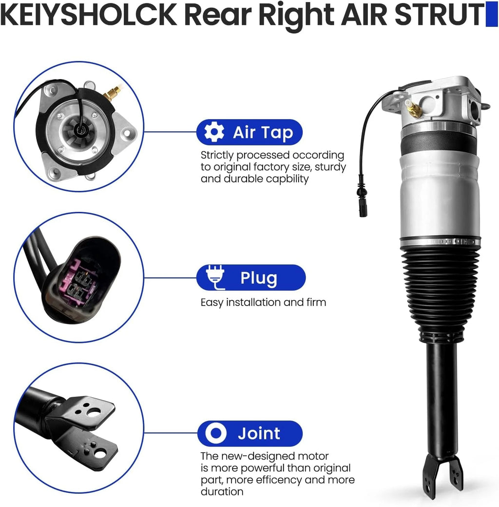 Pair Rear Air Suspension Shock Struts for Bentley Continental Flying Spur (2004–2018)