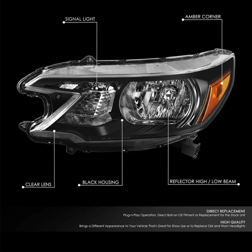 Left Driver Side Headlight Lamp for Honda CR-V (2012–2014) OE Style