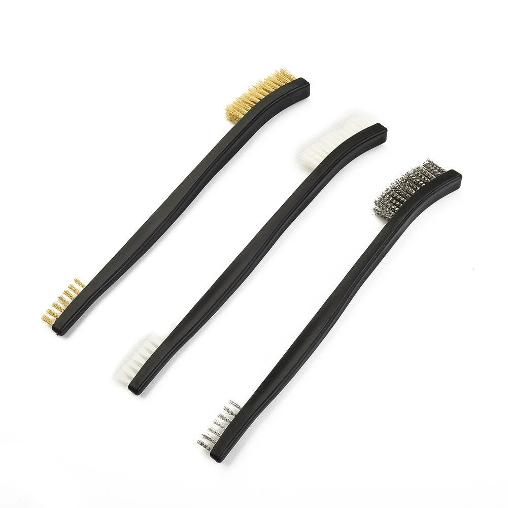 Set of 3 Wire Brushes for Cleaning and Polishing Metal Rust Tool