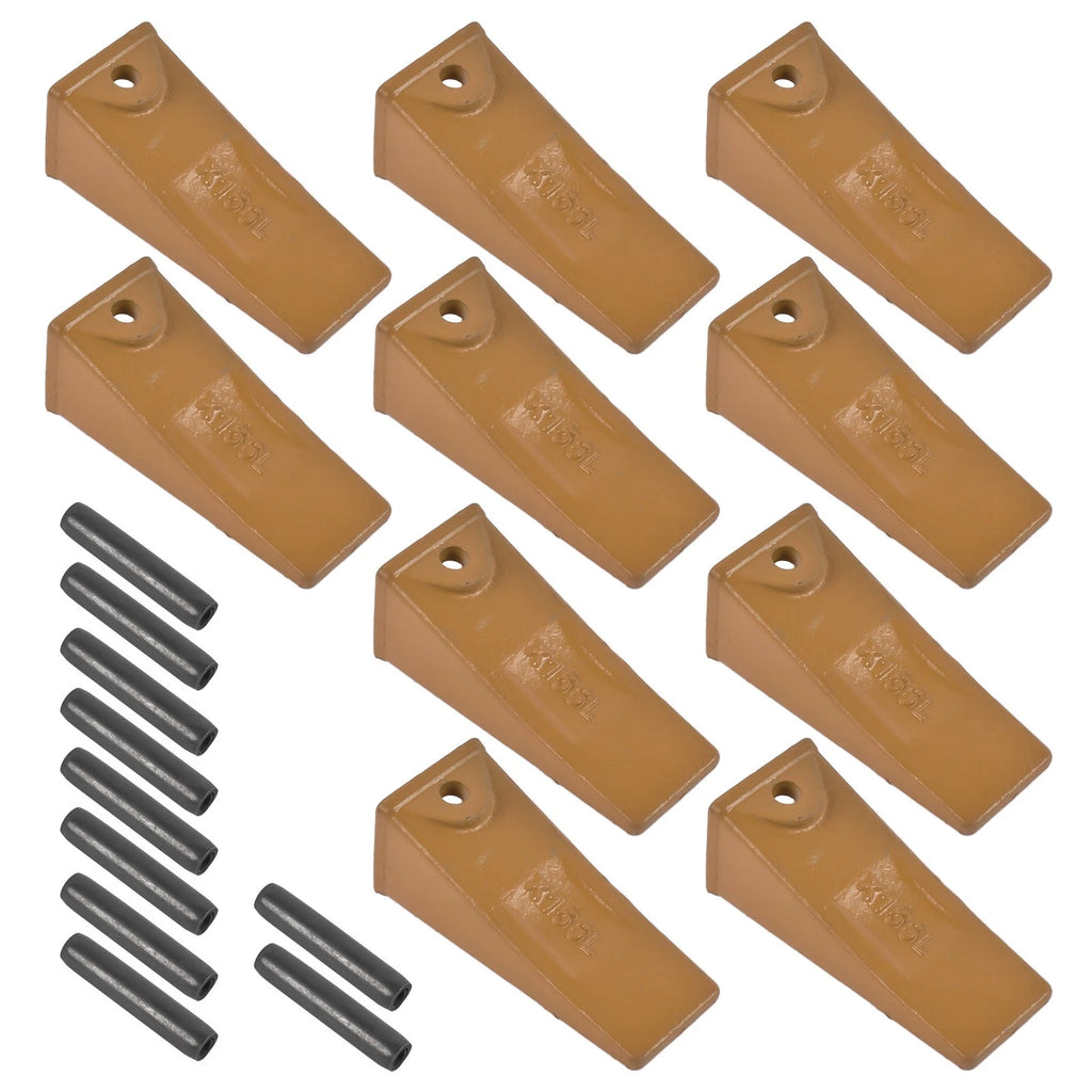 10Pcs Long Bucket Teeth X156L + Pins P156 for Skid Steer Mini Excavators