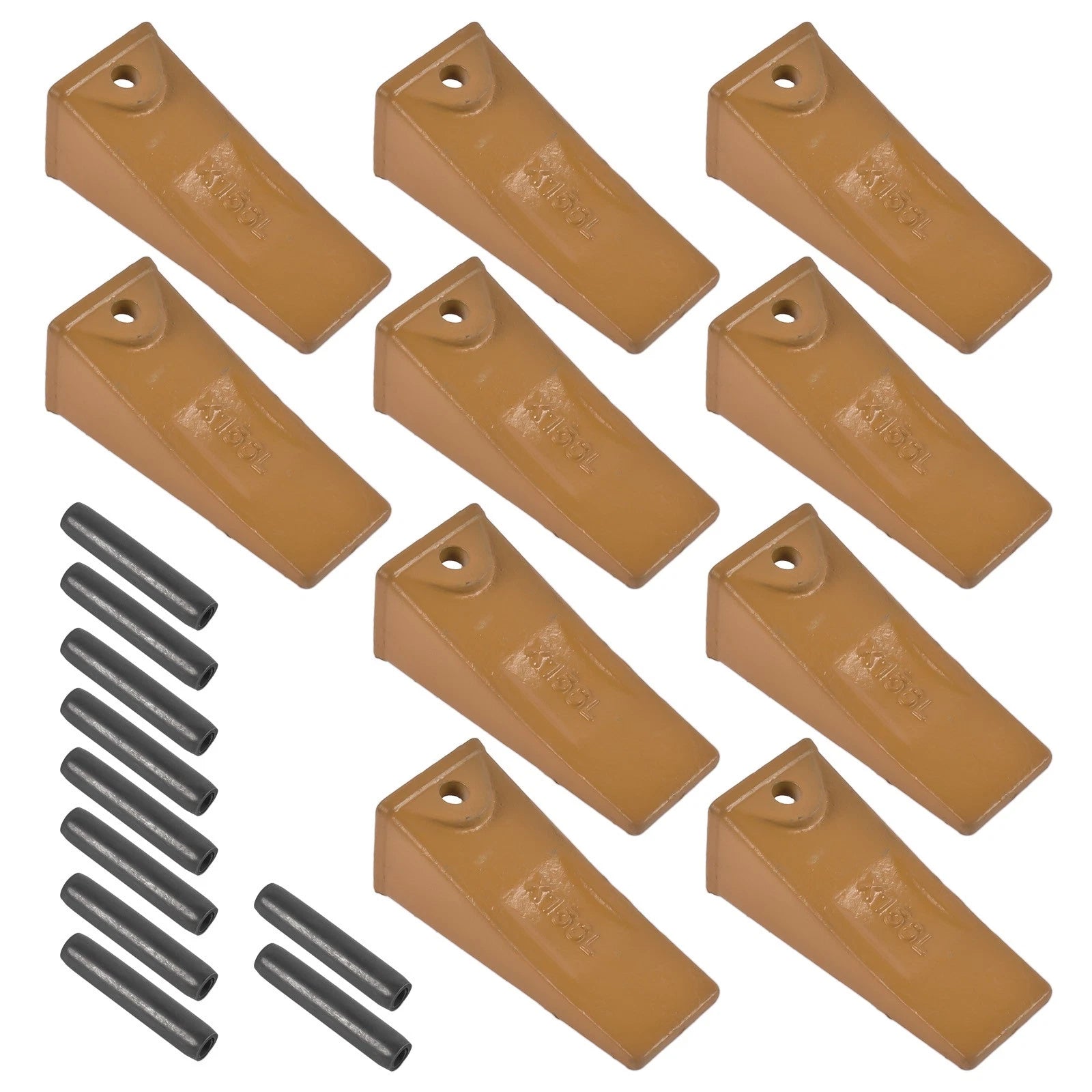 10Pcs Long Bucket Teeth X156L + Pins P156 for Skid Steer Mini Excavators