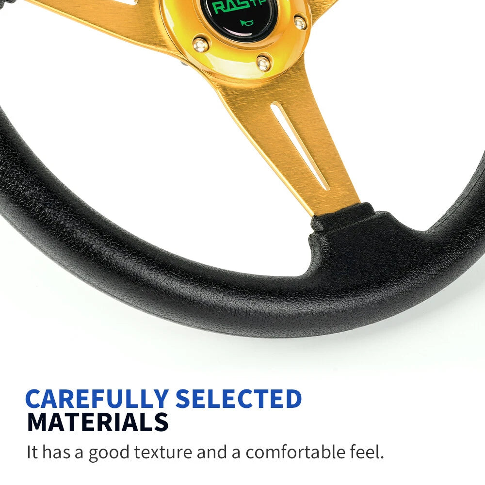 14" Deep Dish Steering Wheel for Universal Fit