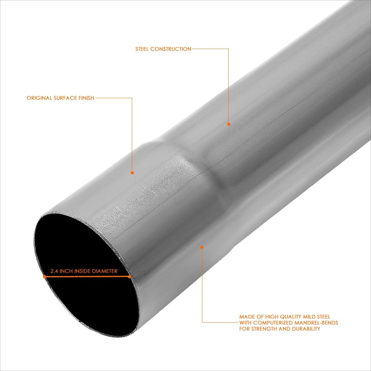 16 Pcs 2.25" OD Exhaust Piping Kit for Custom Applications (DIY)