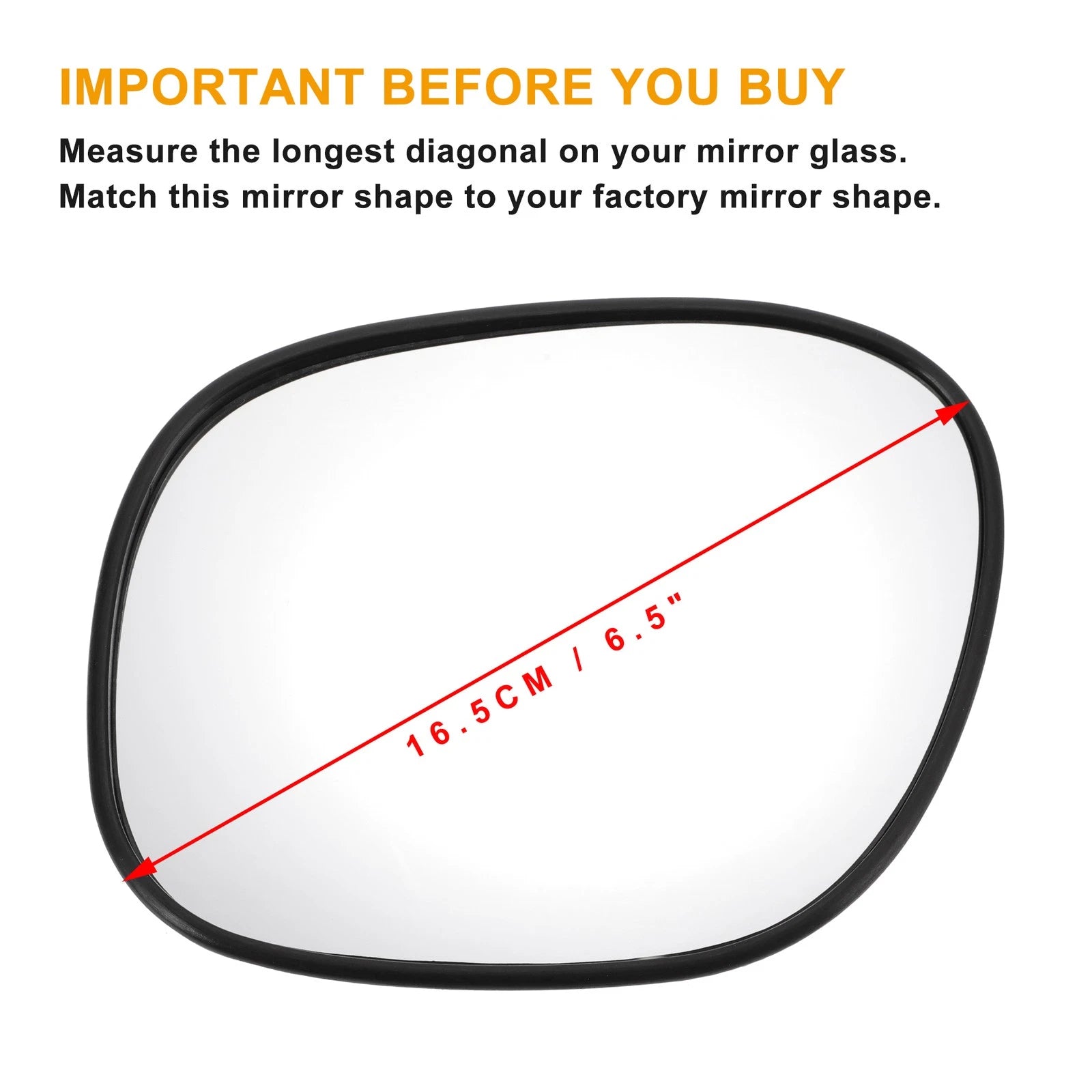 Left Side Heated White Mirror Glass for Toyota RAV4 (1994–2000)