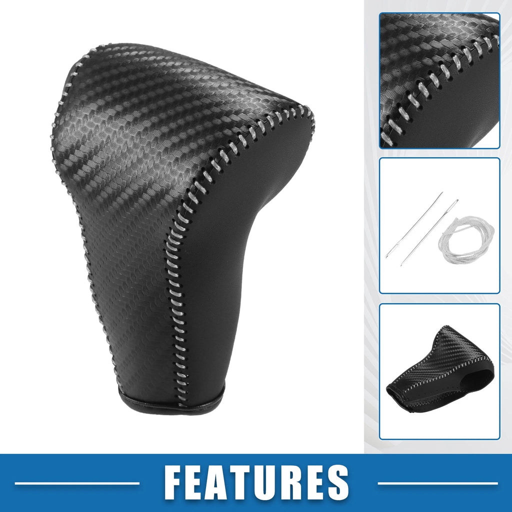 Gear Shifting Knob Cover for Honda CR-V (2017–2022) Black Gray Stitches