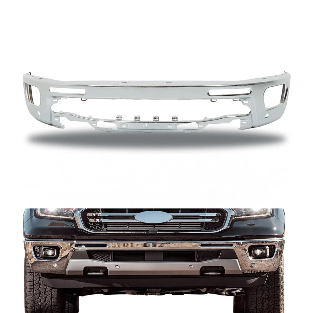Front Chrome Bumper for Ford Ranger (2019–2023) with Sensor Holes