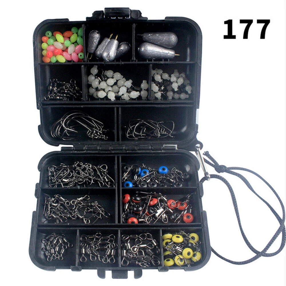 177 Pcs Fishing Accessories Kit for Outdoor Tackle