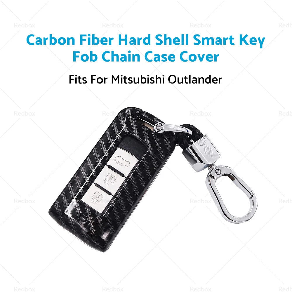 Carbon Fiber Key Fob Chain Case for Mitsubishi Outlander