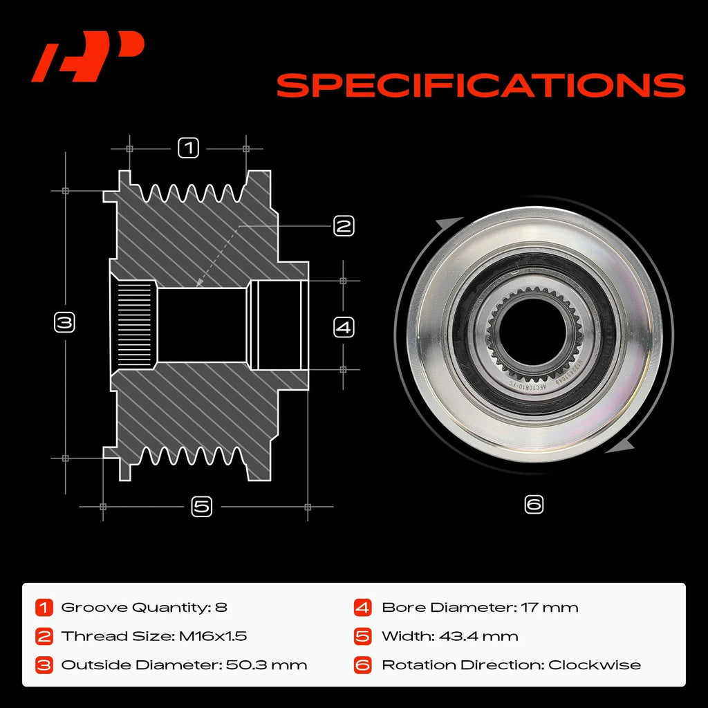 Alternator Clutch Pulley for Mercedes-Benz GL320 (2007–2009)