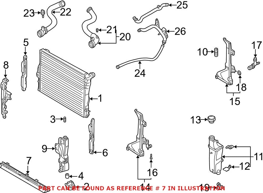 Radiator Mounting Seal for BMW E46 EE85 E83 (1998–2006) 17111436245