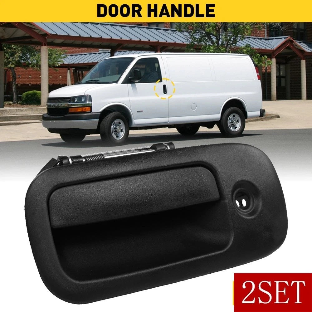 Set of 2 Driver Side Outside Front Door Handles for Chevy Express GMC Van (1996–2009)