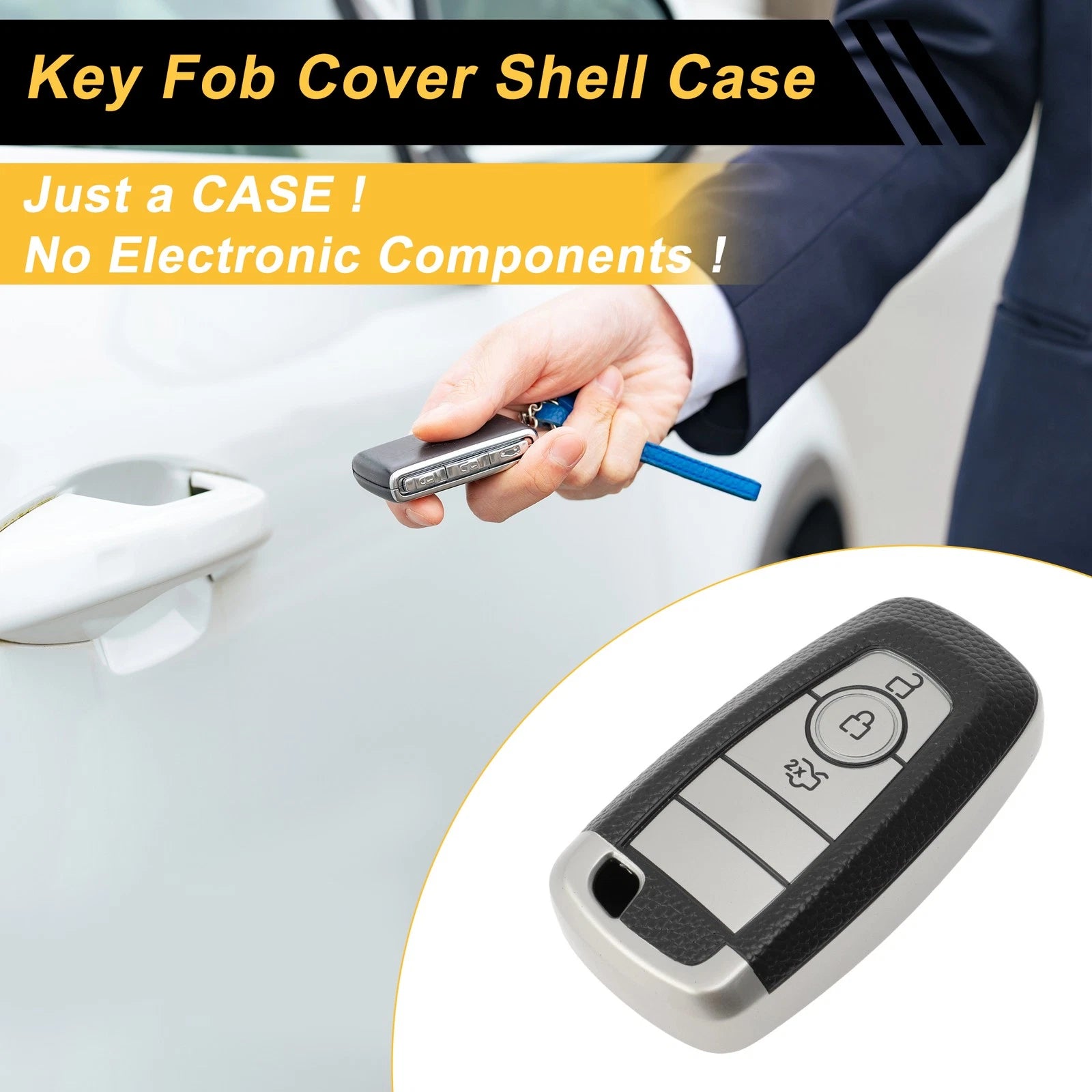 TPU Silicone Key Fob Shell Cover Case for Ford Mondeo (3 Buttons)