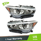 Set of 2 Chrome LED Headlights for Infiniti Q50 (2014–2017)