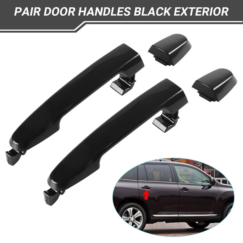 Set of 2 Exterior Rear Door Handles for Toyota RAV4 (2001–2012) - Black