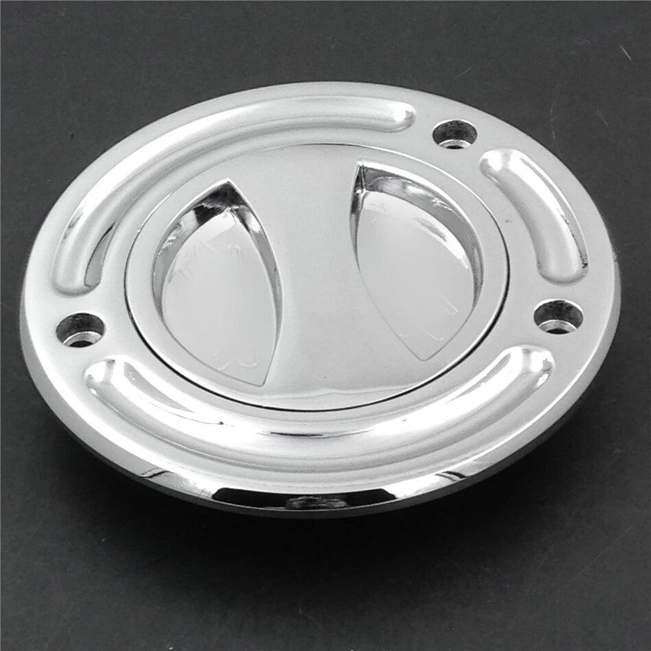 Chrome Keyless Gas Cap for Kawasaki ZX-10R, ZX-9R, ZX-6RR (2004–2023)