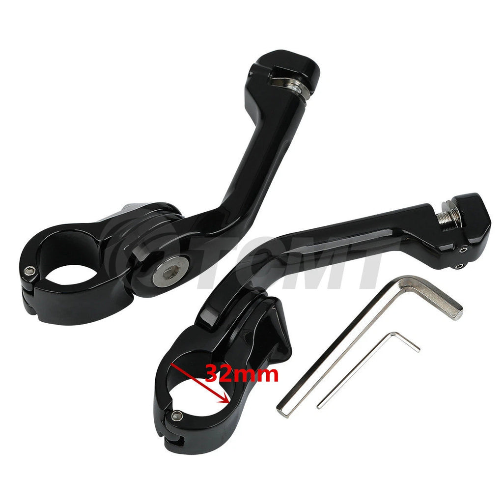1.25" Highway Engine Guard Long Angled Foot Pegs for Harley Honda Kawasaki