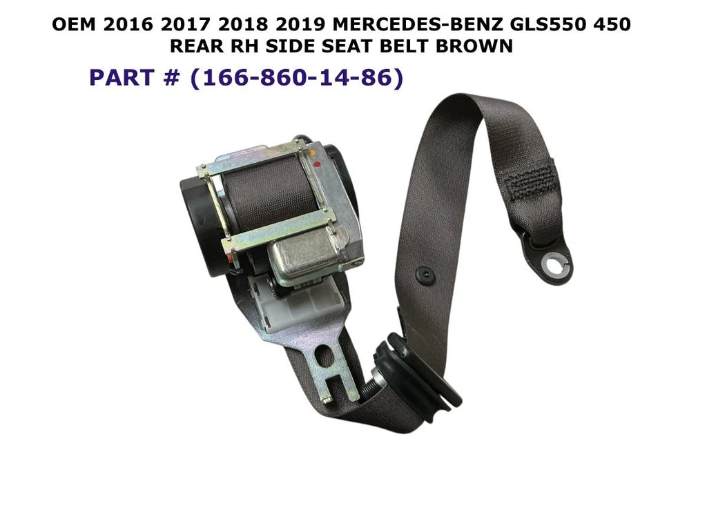 Rear Right Side Seat Belt for Mercedes-Benz GLS 550 450 (2016–2019) - Brown