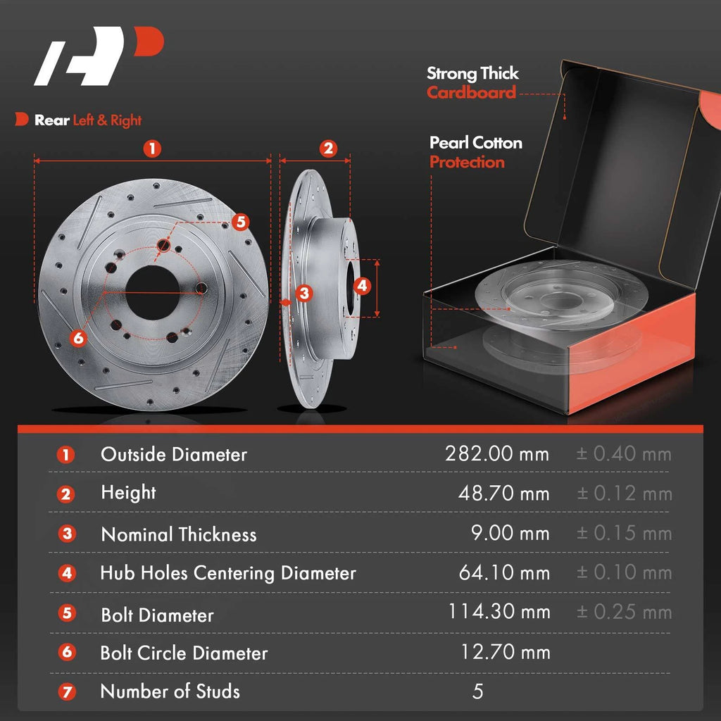 Drilled Brake Rotors & Ceramic Pads for Honda Accord