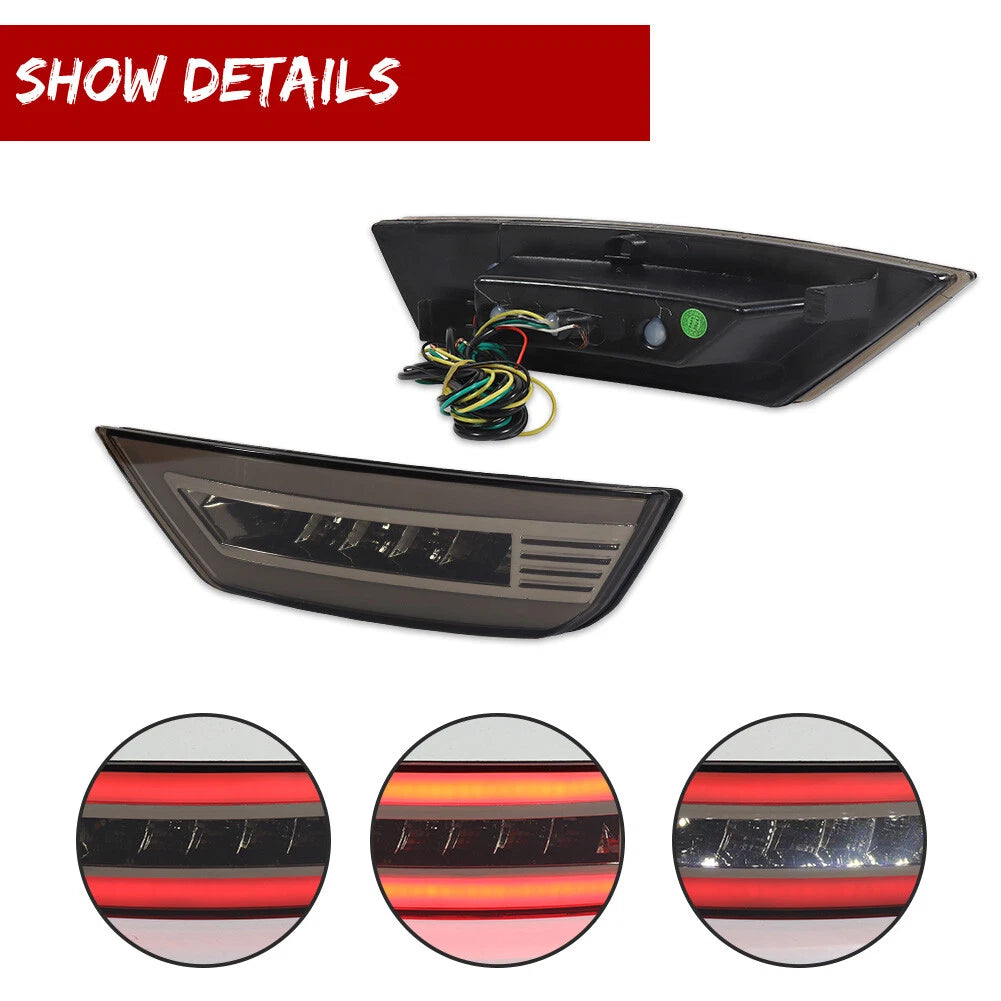 Smoke Red LED Rear Reflector Tail Lights for Ford Escape Kuga (2013–2019)
